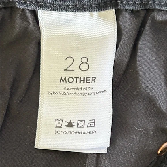 MOTHER THE PIXIE BLACK NOT GUILTY WASH BUTTON FLY SKINNY JEANS SZ 28 - Picture 9 of 13